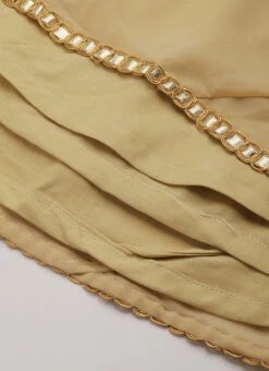 White N Beige Foil Print Layered Gown Wedding Wear -Indo Clothing Shop White N Beige Foil Print Layered Gown IWBS02205028 rrc3