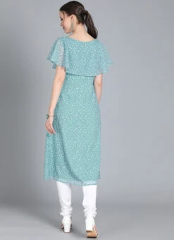 White N Blue Sleeveless Kurta Set After Six Wear 10 White N Blue Sleeveless Kurta Set After Six Wear -Indo Clothing Shop White N Blue Sleeveless Kurta Set KSBS01911460RTW b