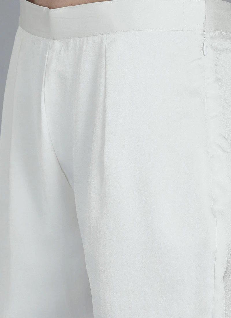 White N Blue Sleeveless Kurta Set After Six Wear 6 White N Blue Sleeveless Kurta Set After Six Wear - Image 6