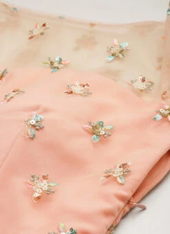 White Net Embroidered N Pink Layered Gown Wedding Wear -Indo Clothing Shop White Net Embroidered N Pink Layered Gown IWBS02211174 rrc1