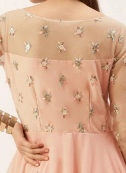 White Net Embroidered N Pink Layered Gown Wedding Wear -Indo Clothing Shop White Net Embroidered N Pink Layered Gown IWBS02211174 rrc2