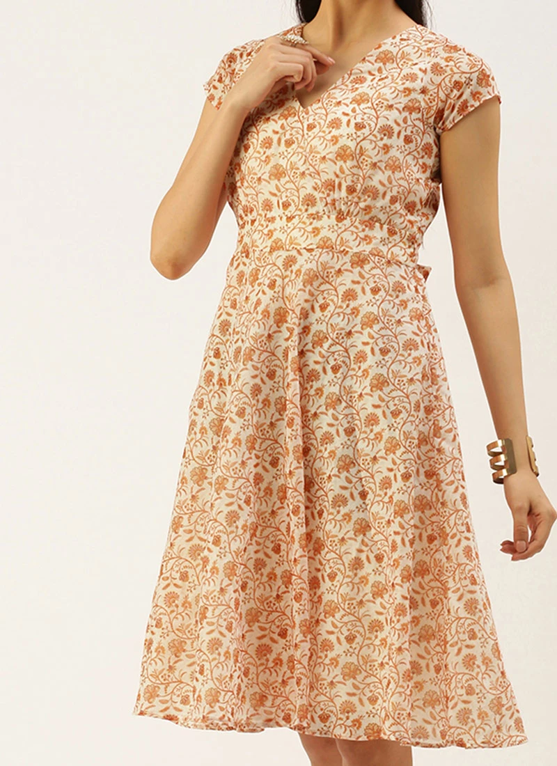 White Printed Art Silk Mini Dress After Six Wear 1 White Printed Art Silk Mini Dress After Six Wear