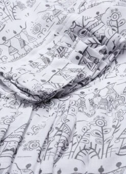 White Rayon Printed Gathered Maxi Dress Festive Wear -Indo Clothing Shop White Rayon Printed Gathered Maxi Dress DRBS02105422 rrc3