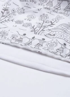 White Rayon Printed Gathered Maxi Dress Festive Wear -Indo Clothing Shop White Rayon Printed Gathered Maxi Dress DRBS02105422 rrc4