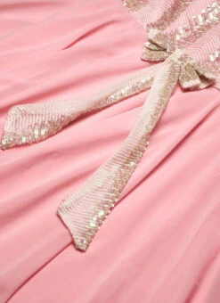 White Sequins N Pink Georgette Flared Gown Party Wear 14 White Sequins N Pink Georgette Flared Gown Party Wear -Indo Clothing Shop White Sequins N Pink Georgette Flared Gown IWBS02301810 rrc3