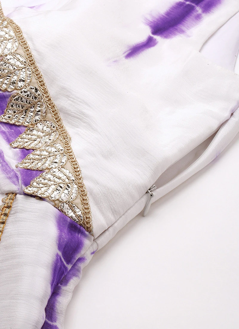 Top From White Tie N Dye Indo Western Co Ords Set After Six Wear 8 Top From White Tie N Dye Indo Western Co Ords Set After Six Wear - Image 8