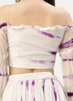 Skirt From White Viscose Tie N Dye Co Ords Set After Six Wear -Indo Clothing Shop White Viscose Tie N Dye Co Ords Set IWBS02211253 rrc2