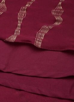 Wine Foil Printed Chinon Maxi Dress Festive Wear -Indo Clothing Shop Wine Foil Printed Chinon Maxi Dress DRBS02211200 rrc3