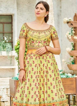 Yellow Art Silk Anarkali Gown Party Wear -Indo Clothing Shop Yellow Art Silk Anarkali Gown BGWSJSSB1208 b