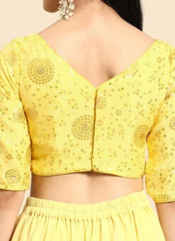 Yellow Chinon Embroidered Blouse Festive Wear 13 Yellow Chinon Embroidered Blouse Festive Wear -Indo Clothing Shop Yellow Chinon Embroidered Blouse BLBS02303802 rrc2