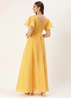 Yellow Digital Print High N Low Style Dress After Six Wear 11 Yellow Digital Print High N Low Style Dress After Six Wear -Indo Clothing Shop Yellow Digital Print High N Low Style Dress DRBS02306371 b