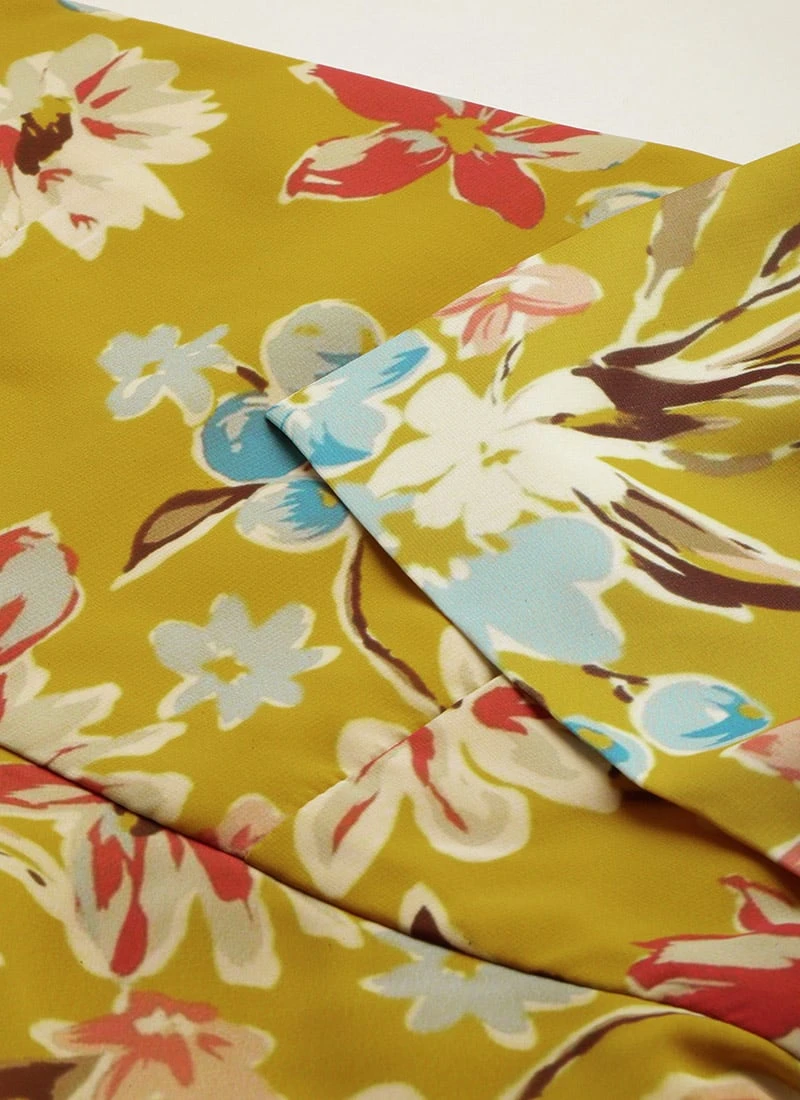 Yellow Digital Printed Dress After Six Wear 5 Yellow Digital Printed Dress After Six Wear - Image 5