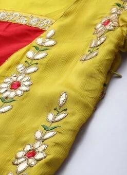 Yellow Embroidered Chinon Kurta Set Festive Wear 13 Yellow Embroidered Chinon Kurta Set Festive Wear -Indo Clothing Shop Yellow Embroidered Chinon Kurta Set KSBS01911716 rrc3