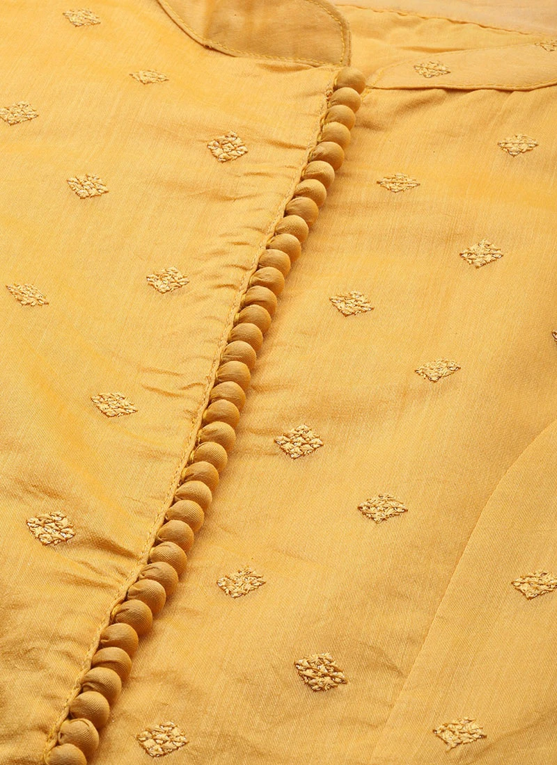 Yellow Embroidered Kurta N Palazzo Set Festive Wear 5 Yellow Embroidered Kurta N Palazzo Set Festive Wear - Image 5