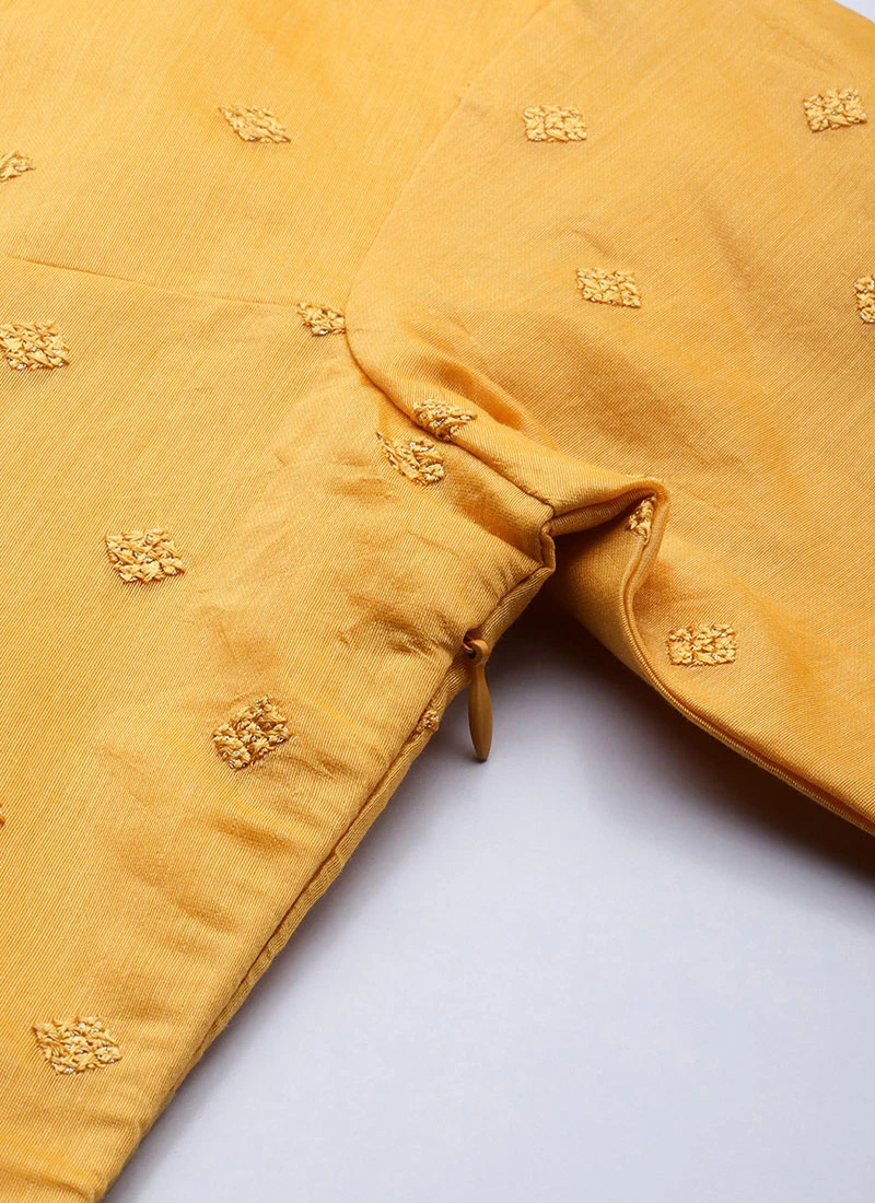 Yellow Embroidered Kurta N Palazzo Set Festive Wear 7 Yellow Embroidered Kurta N Palazzo Set Festive Wear - Image 7