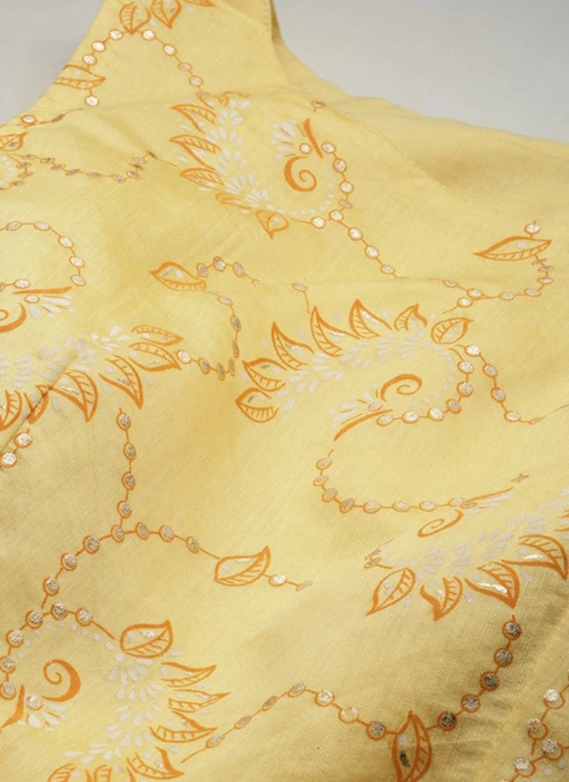 Dupatta From Yellow Foil Printed Cotton Gown After Six Wear 5 Dupatta From Yellow Foil Printed Cotton Gown After Six Wear - Image 5
