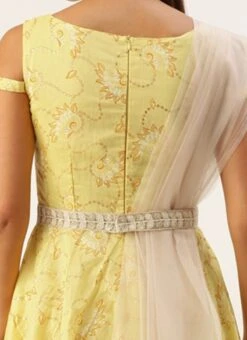 Dupatta From Yellow Foil Printed Cotton Gown After Six Wear 13 Dupatta From Yellow Foil Printed Cotton Gown After Six Wear -Indo Clothing Shop Yellow Foil Printed Cotton Gown IWBS02301723 rrc2