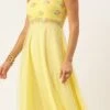 Yellow Georgette Embroidered Dress Party Wear