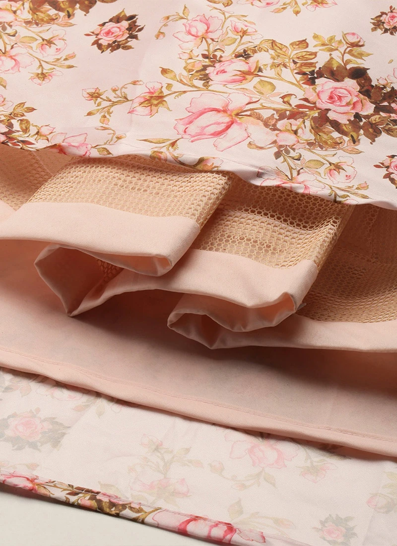 Yellow N Pink Embroidered Floor Length Gown Festive Wear 6 Yellow N Pink Embroidered Floor Length Gown Festive Wear - Image 6