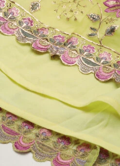 Yellow Organza Embroidered Gown Festive Wear -Indo Clothing Shop Yellow Organza Embroidered Gown IWBS02211033 rrc3