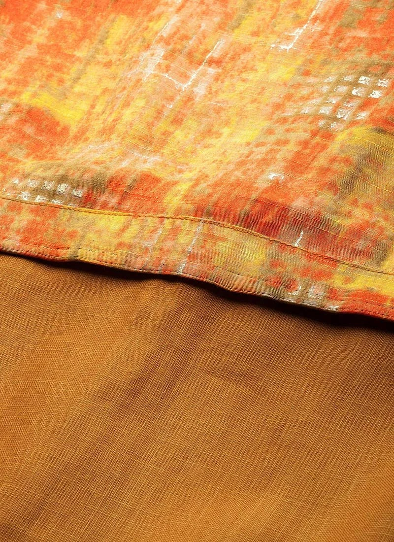 Yellow Printed Rayon Boat Neck Kurta Set After Six Wear 5 Yellow Printed Rayon Boat Neck Kurta Set After Six Wear - Image 5