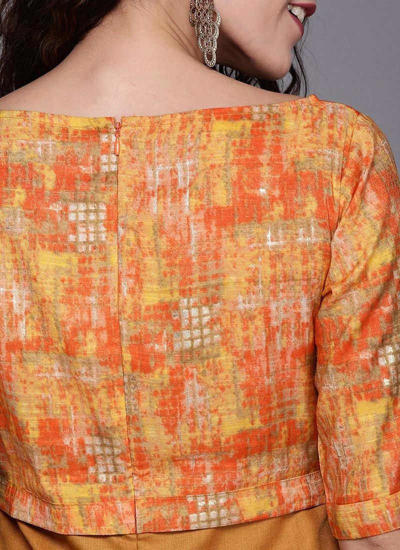 Yellow Printed Rayon Boat Neck Kurta Set After Six Wear 7 Yellow Printed Rayon Boat Neck Kurta Set After Six Wear - Image 7