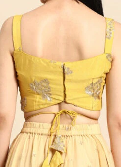 Yellow Sequins Embroidered Chinon Blouse Festive Wear 13 Yellow Sequins Embroidered Chinon Blouse Festive Wear -Indo Clothing Shop Yellow Sequins Embroidered Chinon Blouse BLBS02301971 rrc2