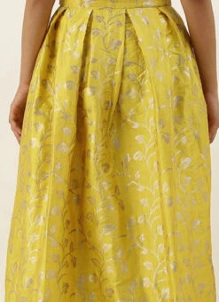 Yellow Taffeta Jacquard Skirt Festive Wear 13 Yellow Taffeta Jacquard Skirt Festive Wear -Indo Clothing Shop Yellow Taffeta Jacquard Skirt WBBS02306478 rrc2