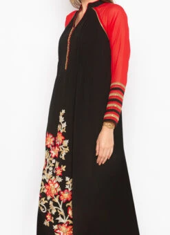 Beige Georgette Embroidered Kurta Palazzo Set Party Wear