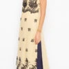 Beige Net Embroidered Kurta Palazzo Set After Six Wear