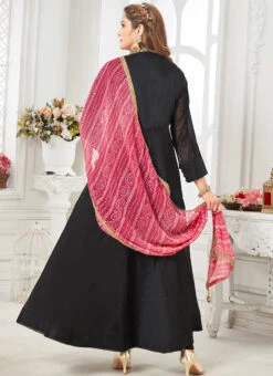 Black Art Silk Embroidered Gown Party Wear 7 Black Art Silk Embroidered Gown Party Wear -Indo Clothing Shop black art silk embroidered gown bgwrmnf824bl b