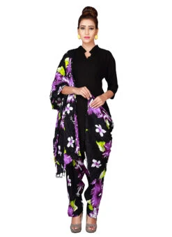 Black Cotton Semi Patiala Pant After Six Wear -Indo Clothing Shop black cotton semi patiala pant wbpat002 u