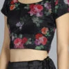 Black Digital Printed Organza Blouse Festive Wear