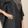Grey Dola Silk Lace Work Kaftan Work Wear