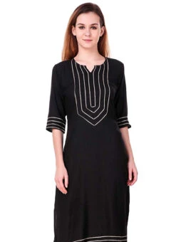 Black Kurta Palazzo Set After Six Wear -Indo Clothing Shop black embroidered indo western suit iwsudmf178 b