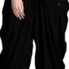Black Faux Crepe Patiala Pant Work Wear