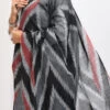 Black Handloom Cotton Ikkat Printed Dupatta Work Wear
