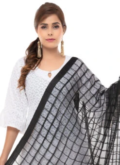 Black Kota Cotton Dupatta Festive Wear -Indo Clothing Shop black kota cotton dupatta dpdmfmfd037 b