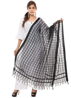Black Kota Cotton Dupatta Festive Wear -Indo Clothing Shop black kota cotton dupatta dpdmfmfd037 u