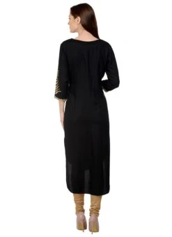 Black Kurta Churidar Set Work Wear -Indo Clothing Shop black kurta churidar set krsdmf979b b