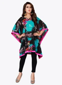 Black N Blue Georgette Kaftan After Six Wear -Indo Clothing Shop black n blue georgette kaftan kfmnc004 u