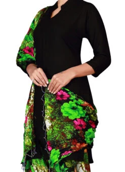 Black N Green Cotton Semi Patiala Pant After Six Wear