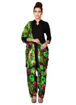 Black N Green Cotton Semi Patiala Pant After Six Wear -Indo Clothing Shop black n green cotton semi patiala pant wbpat082 u