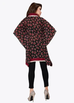 Black N Maroon Georgette Kaftan After Six Wear -Indo Clothing Shop black n maroon georgette kaftan kfmnc006 b