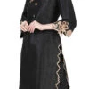 Black Raw Silk Kurta Semi Palazzo Set Party Wear