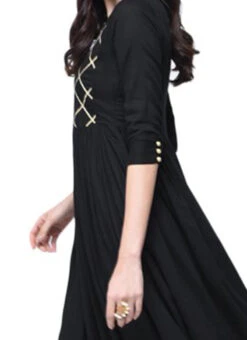 Black Rayon Kurta Palazzo Set Work Wear