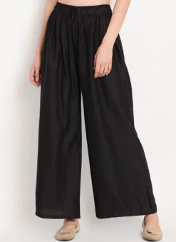 Black Rayon Palazzo Pant Work Wear -Indo Clothing Shop black rayon palazzo suit wbdmf638 u