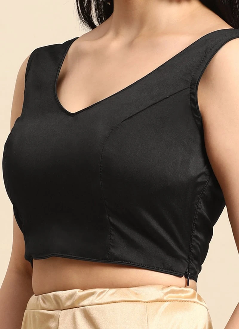 Black Taffeta Blouse Work Wear 1 Black Taffeta Blouse Work Wear