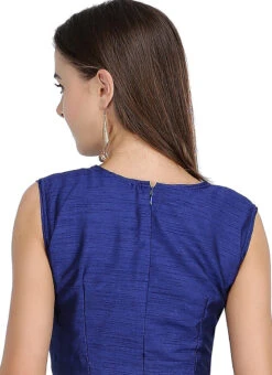 Blue Art Dupion Silk Plain Blouse Festive Wear 7 Blue Art Dupion Silk Plain Blouse Festive Wear -Indo Clothing Shop blue art dupion silk plain blouse bldiw23 b