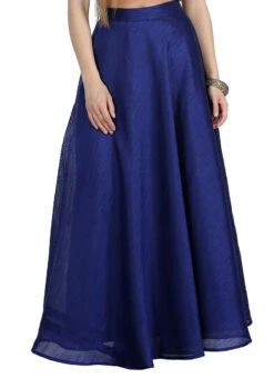 Blue Art Silk Skirt Work Wear -Indo Clothing Shop blue art silk skirt wbjsns06 u